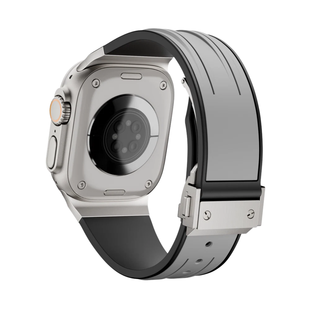 Grey Luxury Mechanical Slicone Sports Band By Shopyholy Compatible For Apple Watch