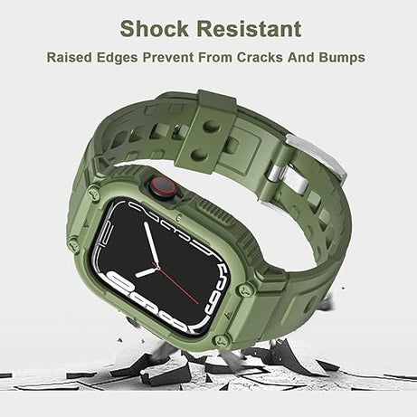 Green Sporty TPU Case Band By Shopyholy Compatible For iWatch