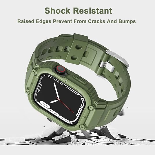 Green Sporty TPU Case Band By Shopyholy Compatible For iWatch