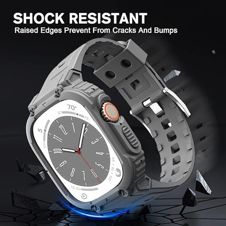 Grey Sporty TPU Case Band By Shopyholy Compatible For iWatch