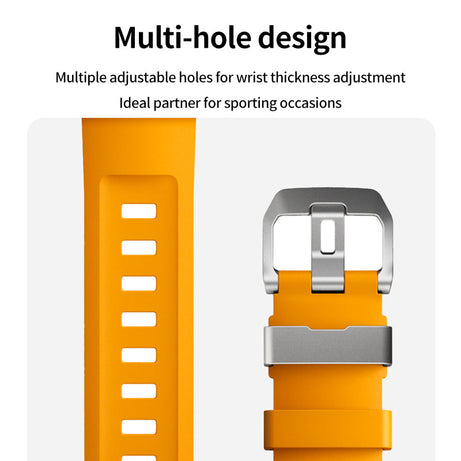Yellow T Premium Rugged Silicone With Metal Buckle By Shopyholy Compatible For Apple Watch