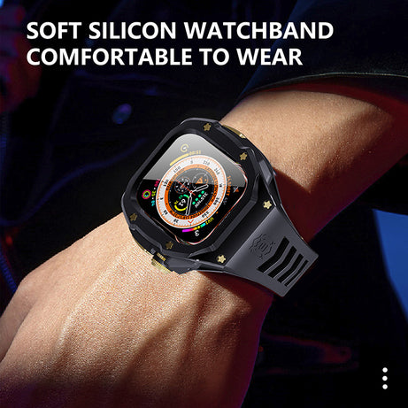 49MM Black Gold Luxury Concept Art Modification Kit For iWatch Ultra 1/2