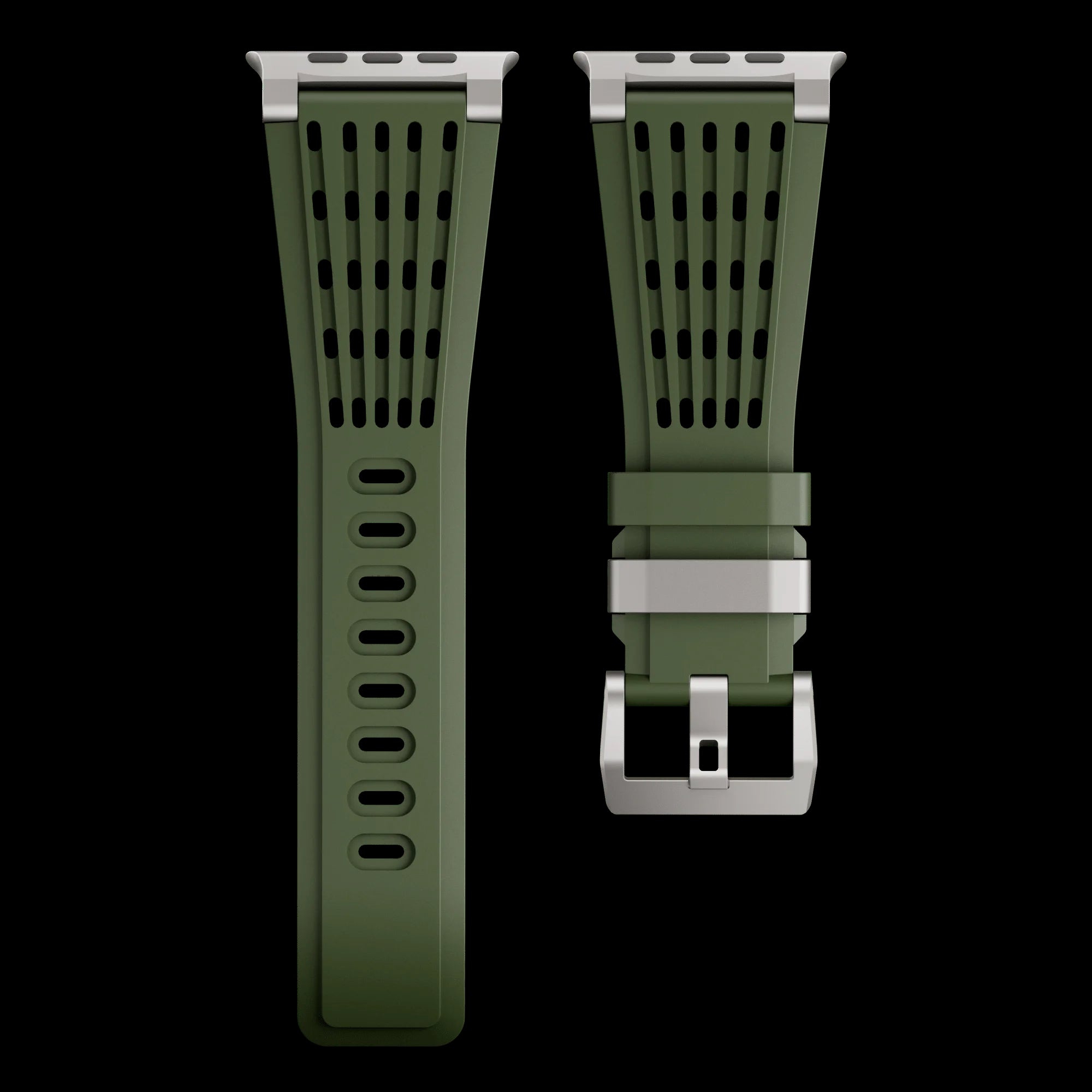 Green Luxury Ultra Wide Ventilated Sports Bands By Shopyholy Compatible For Apple Watch