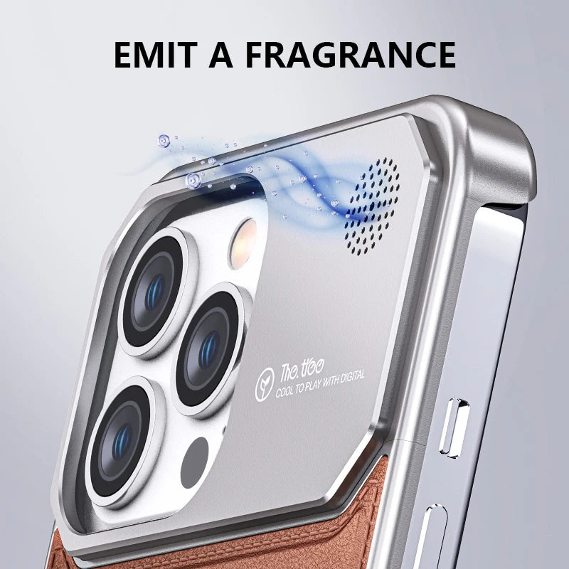 Luxury Aluminum Alloy Leather Case For iPhone
