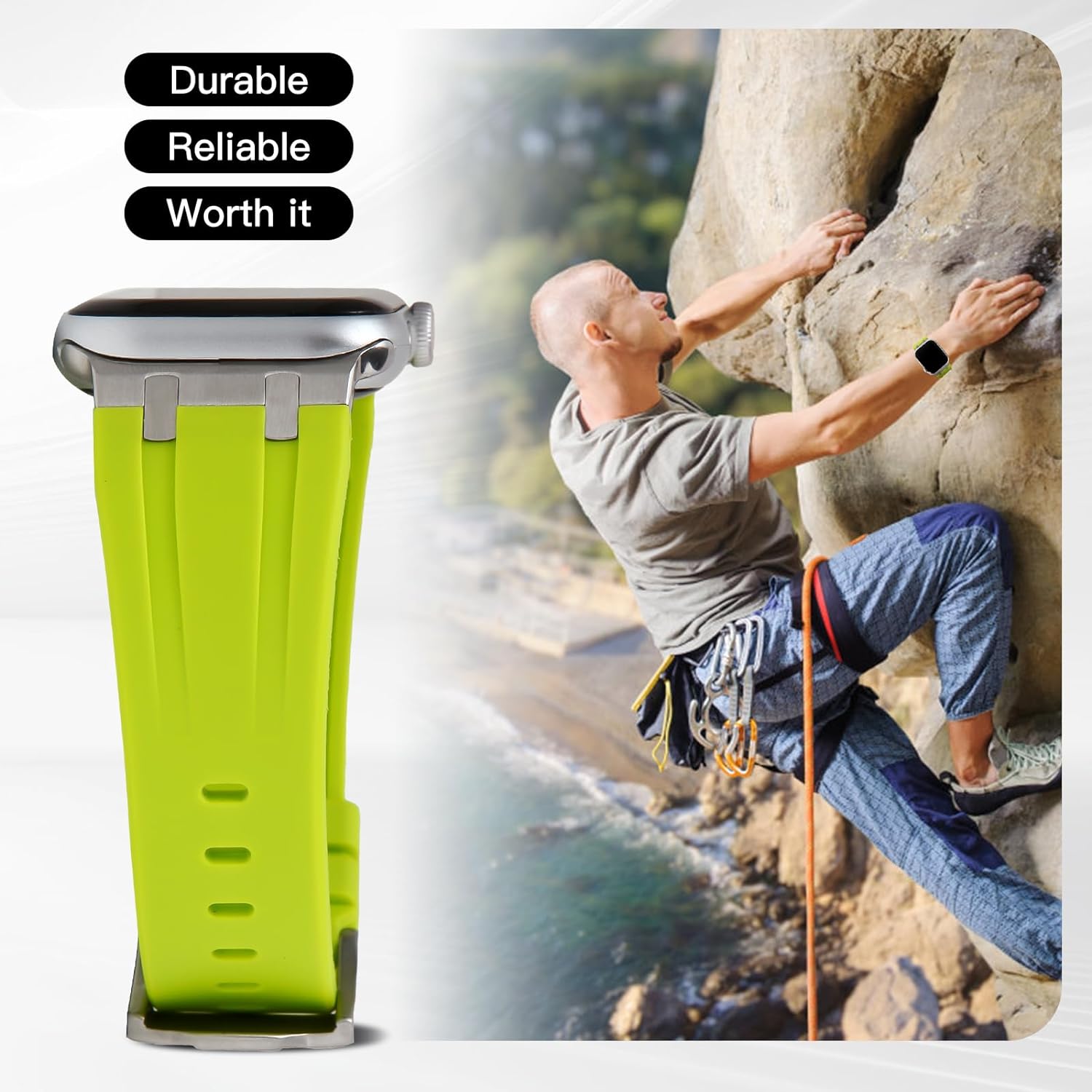 Neon Green Luxury G-Shock Edition Sports Bands By Shopyholy Comaptible For iWatch