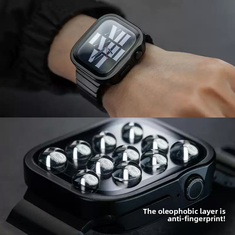 Black Luxury Metal Case With Screen Protector By Shopyholy Compatible For Apple Watch