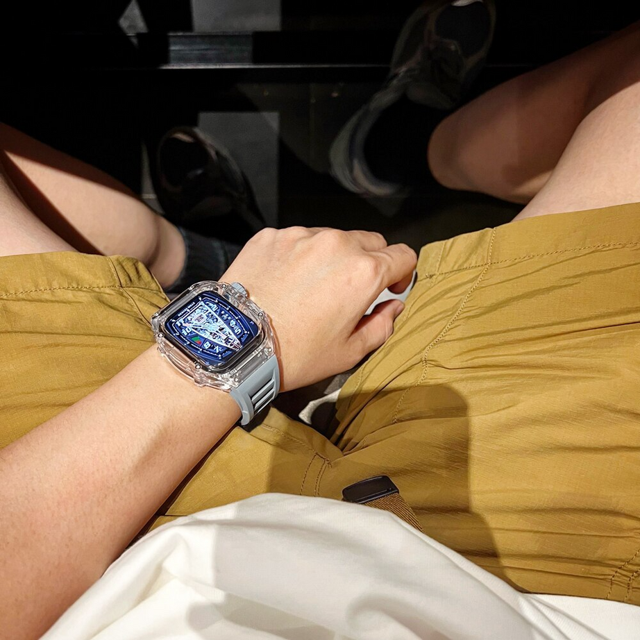 Yellow Luxury Transparent Richard Mille Modification Kit By Shopyholy Compatible For iWatch 44/45MM