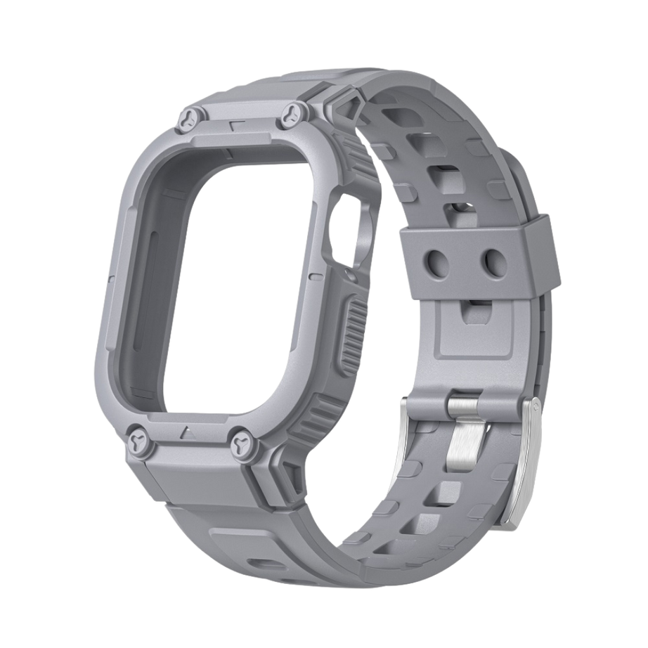 Grey Sporty TPU Case Band By Shopyholy Compatible For iWatch