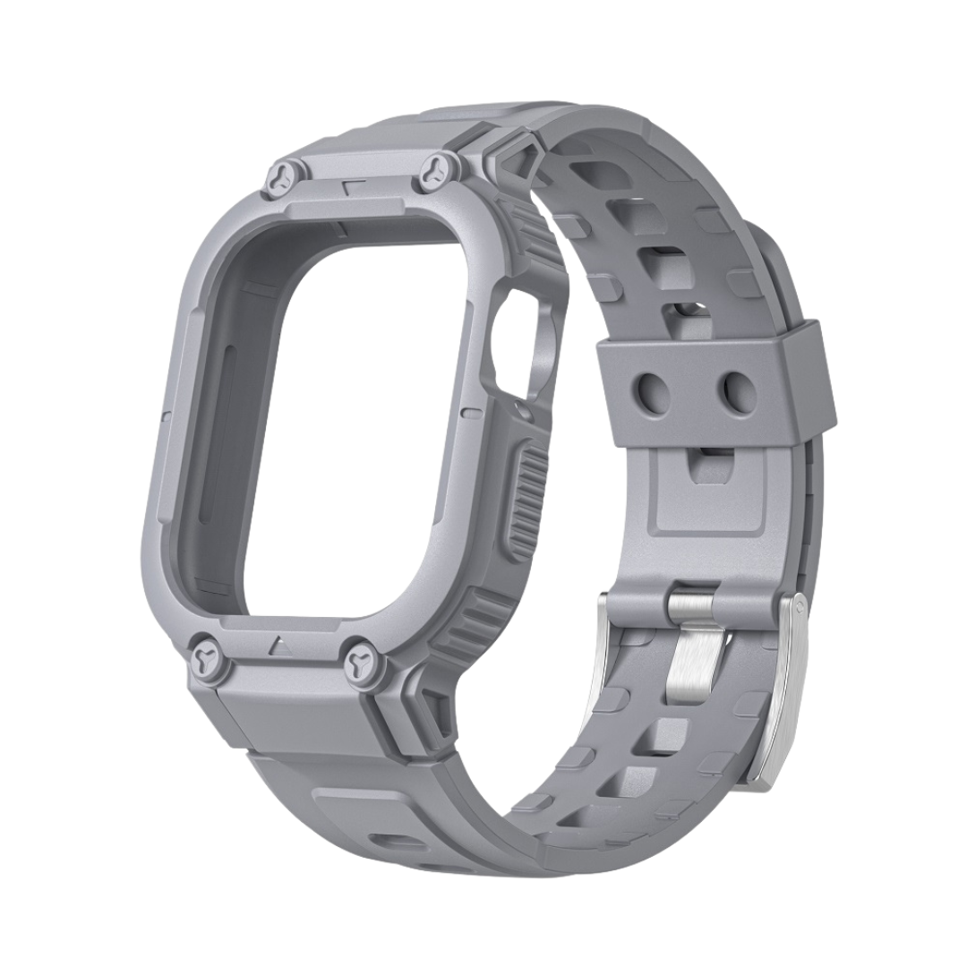 Grey Sporty TPU Case Band By Shopyholy Compatible For iWatch