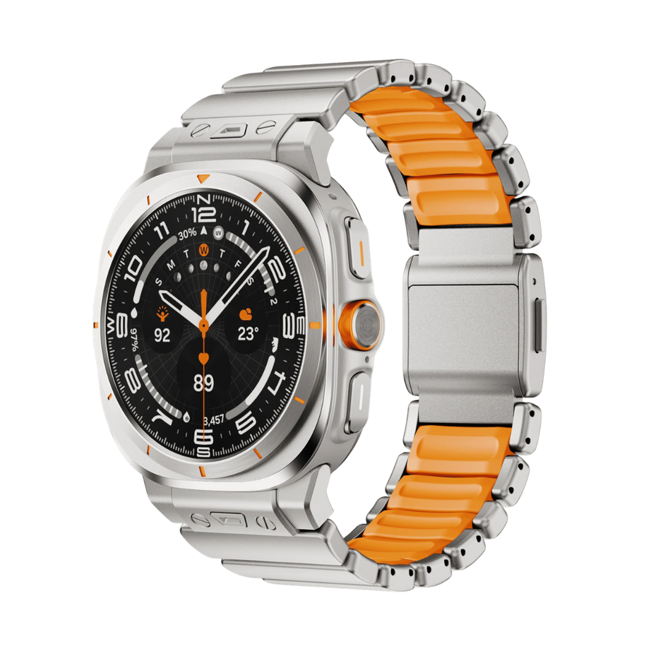 Titanium Orange Luxury Ocean Titanium Band for Samsung Galaxy Watch Ultra 47mm