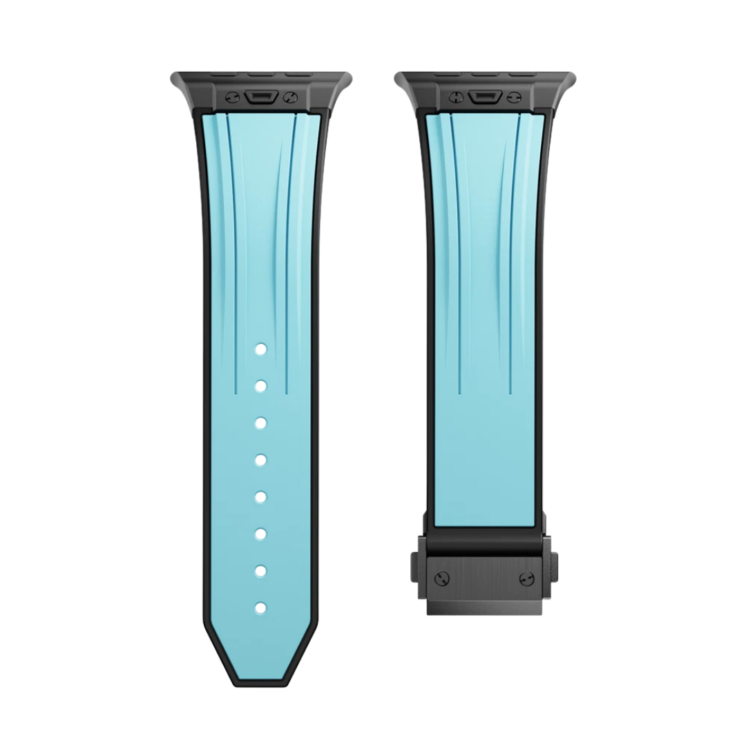 Blue B Luxury Mechanical Slicone Sports Band By Shopyholy Compatible For Apple Watch
