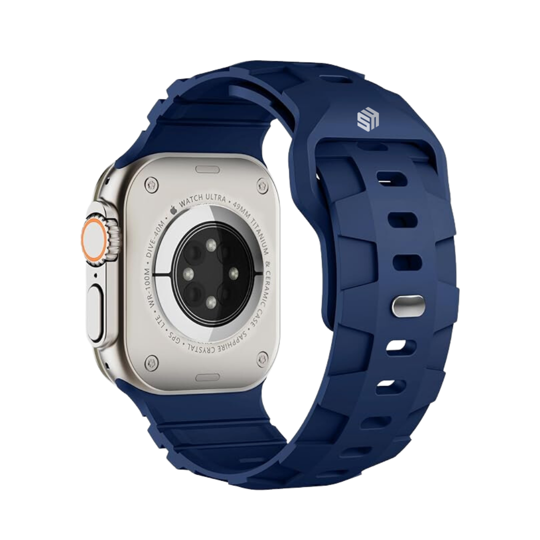 Navy Blue Premium Rugged Silicone Sports Bands By Shopyholy Compatible For iWatch