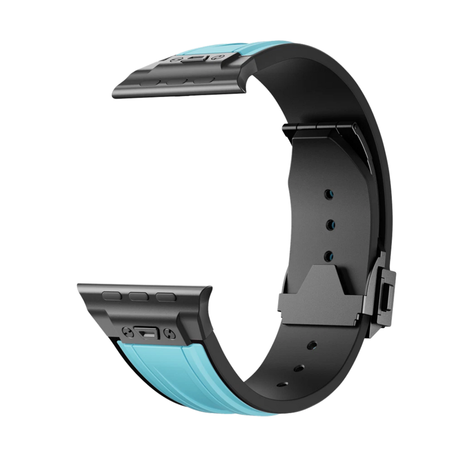 Blue B Luxury Mechanical Slicone Sports Band By Shopyholy Compatible For Apple Watch