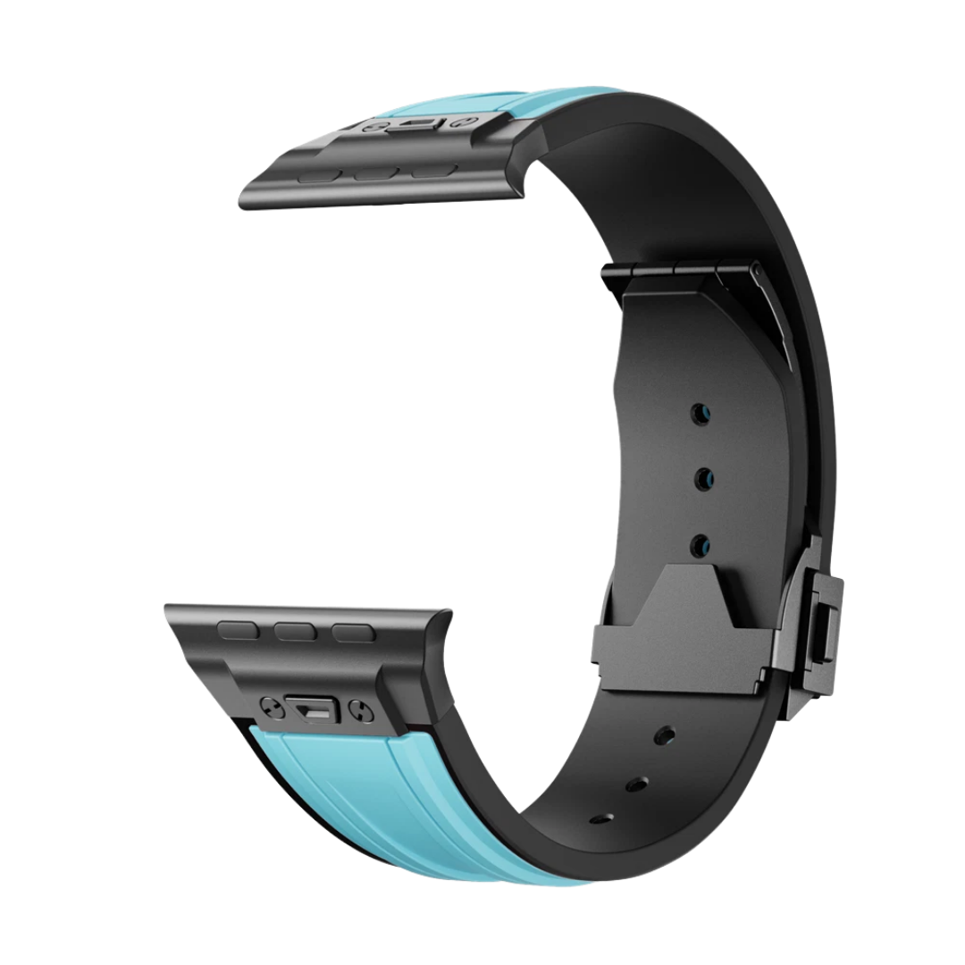Blue B Luxury Mechanical Slicone Sports Band By Shopyholy Compatible For Apple Watch