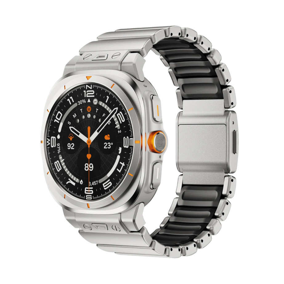 Titanium Black Luxury Ocean Titanium Band for Samsung Galaxy Watch Ultra 47mm
