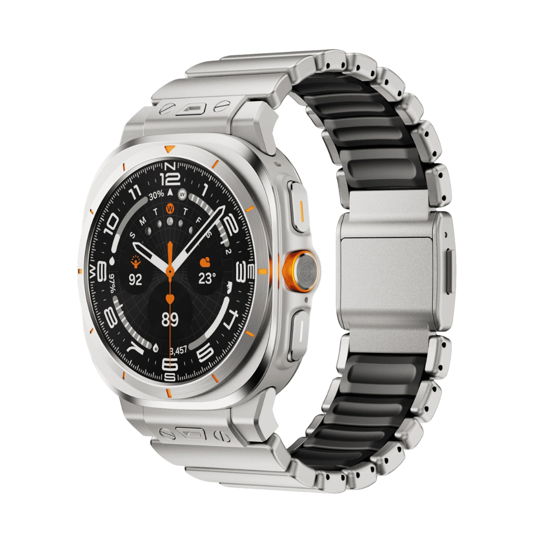 Titanium Black Luxury Ocean Titanium Band for Samsung Galaxy Watch Ultra 47mm