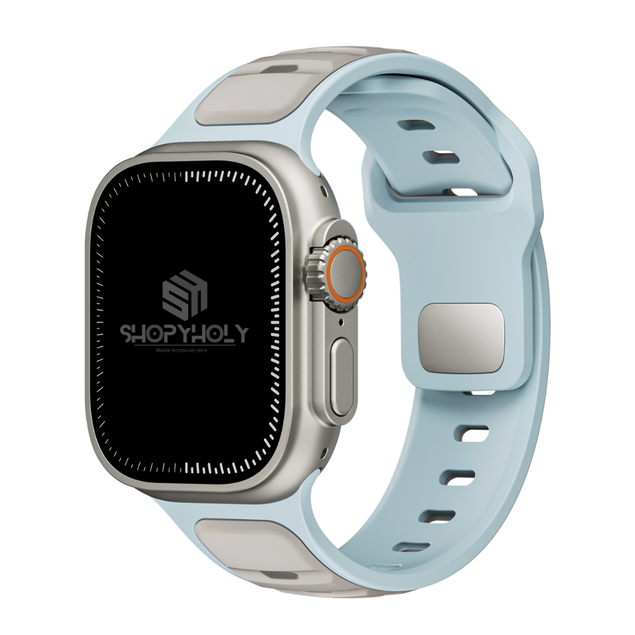 Blue Coffee Premium Aspro Silicone Sports Bands By Shopyholy Compatible For Apple Watch
