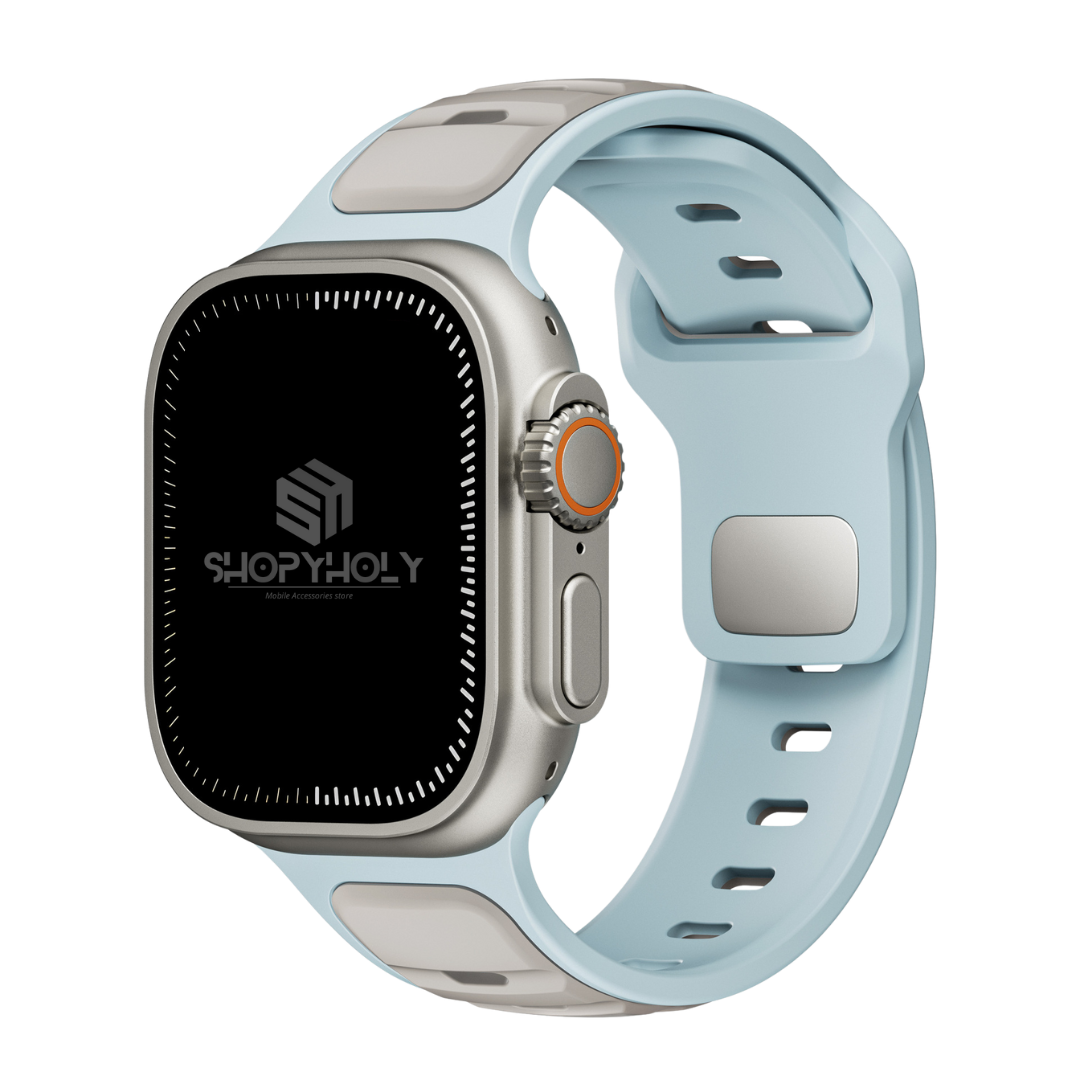 Blue Coffee Premium Aspro Silicone Sports Bands By Shopyholy Compatible For Apple Watch