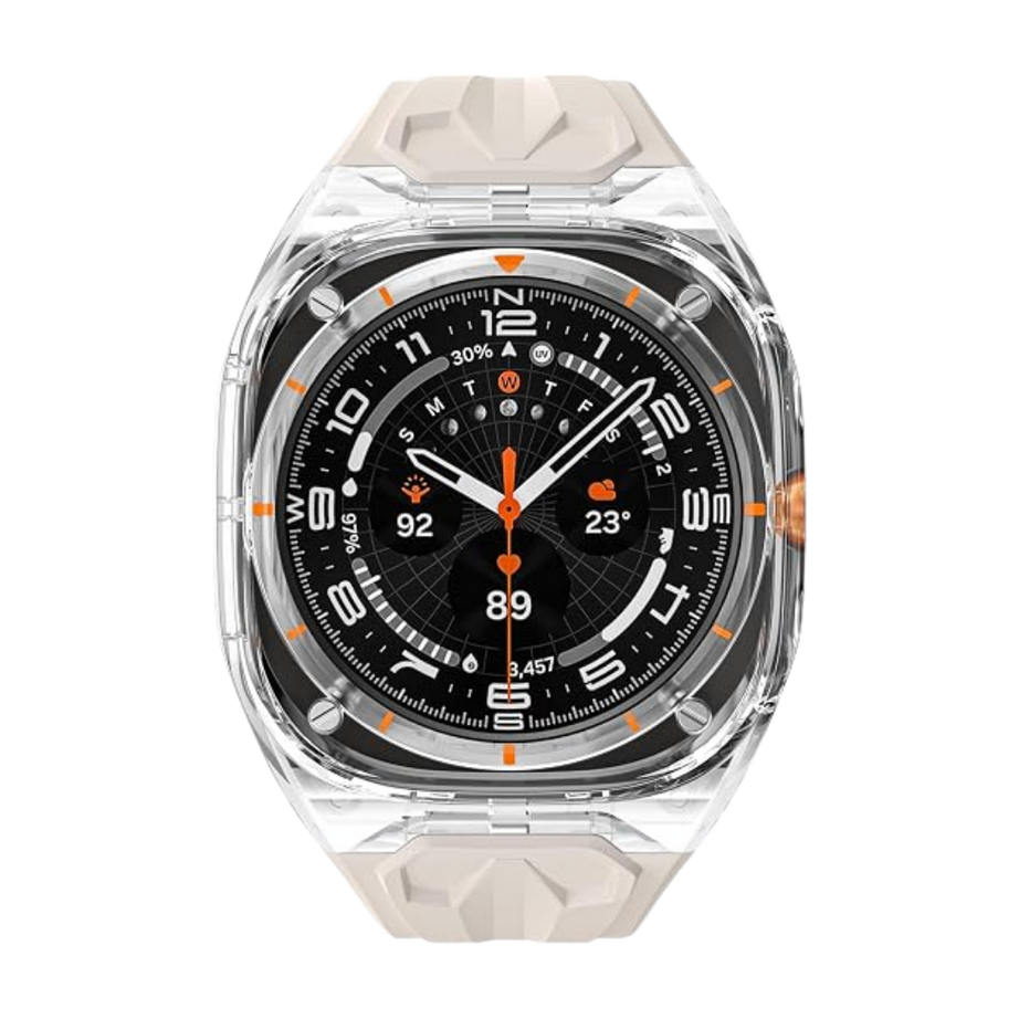 Starlight Transparent Rugged Case with Silicone Band for Samsung Galaxy Watch Ultra 47mm