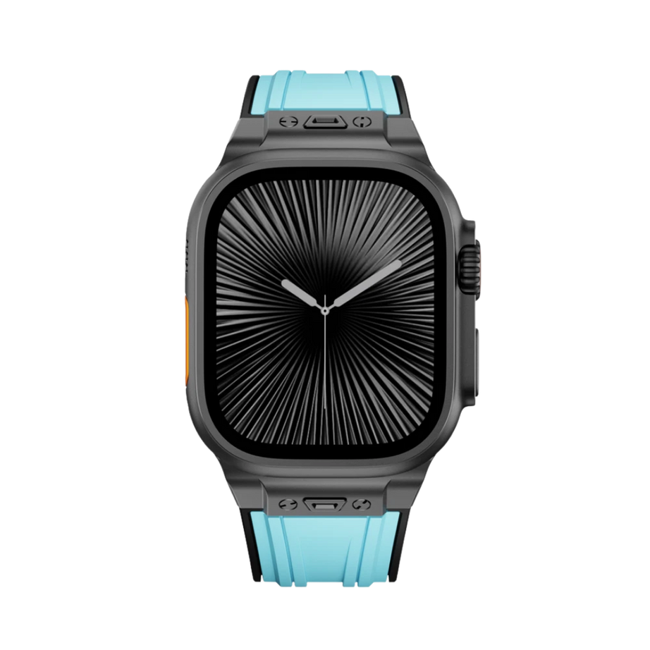 Blue B Luxury Mechanical Slicone Sports Band By Shopyholy Compatible For Apple Watch