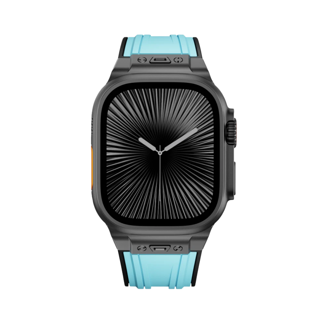 Blue B Luxury Mechanical Slicone Sports Band By Shopyholy Compatible For Apple Watch