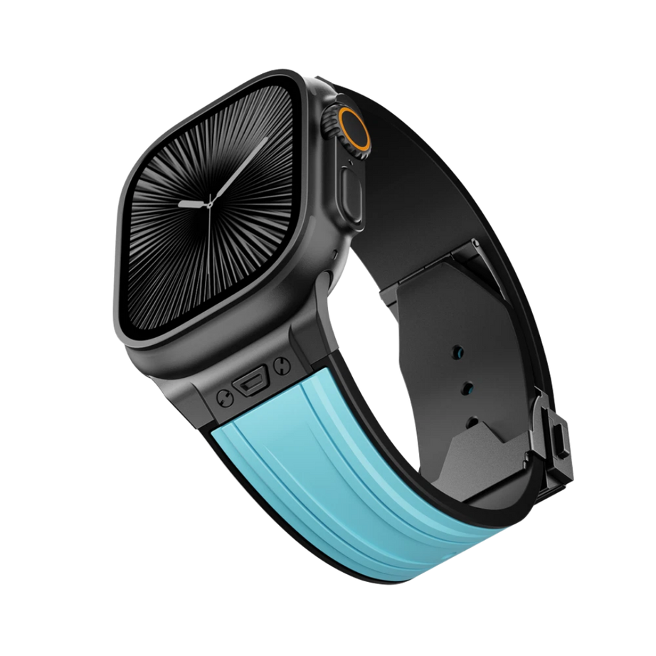 Blue B Luxury Mechanical Slicone Sports Band By Shopyholy Compatible For Apple Watch