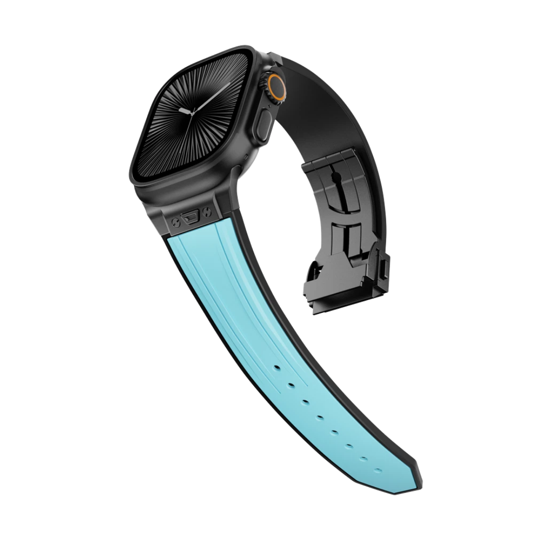 Blue B Luxury Mechanical Slicone Sports Band By Shopyholy Compatible For Apple Watch