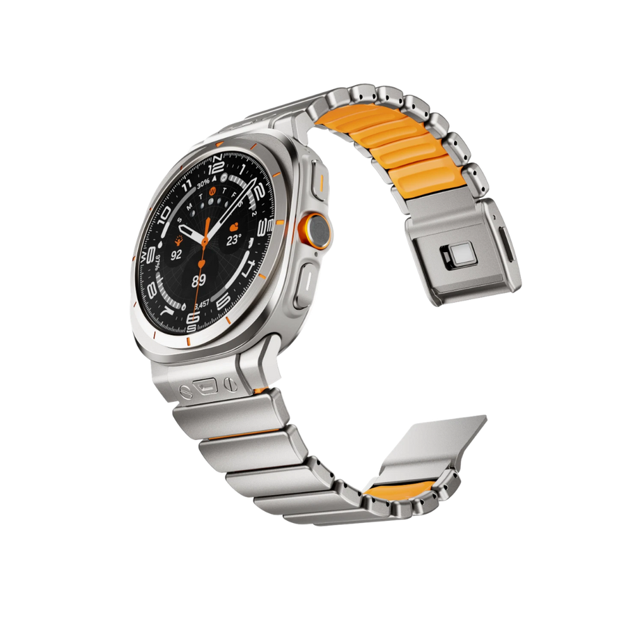 Titanium Orange Luxury Ocean Titanium Band for Samsung Galaxy Watch Ultra 47mm