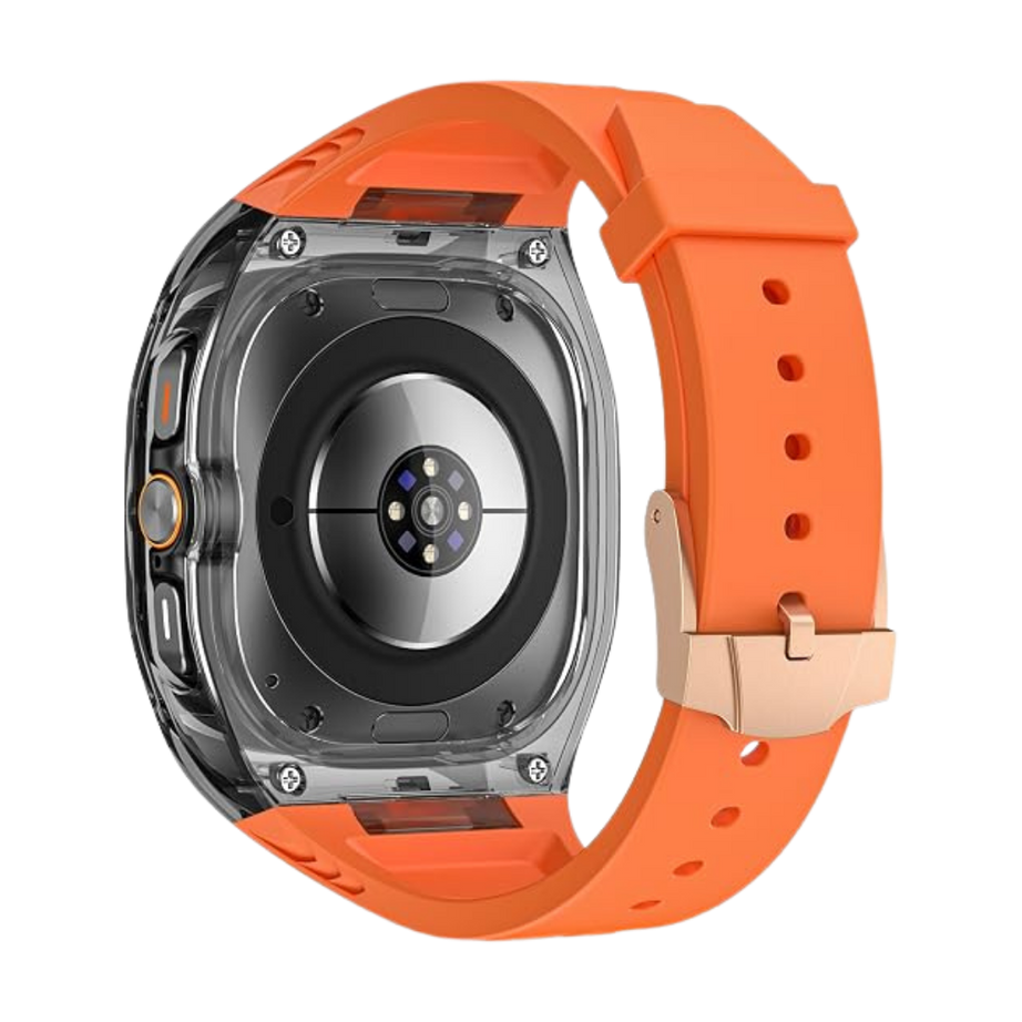 Orange B Transparent Rugged Case with Silicone Band for Samsung Galaxy Watch Ultra 47mm