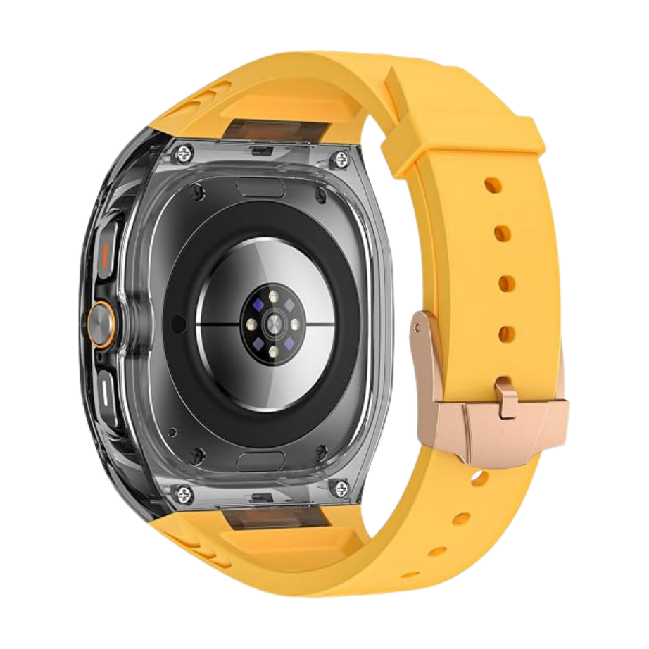 Yellow B Transparent Rugged Case with Silicone Band for Samsung Galaxy Watch Ultra 47mm
