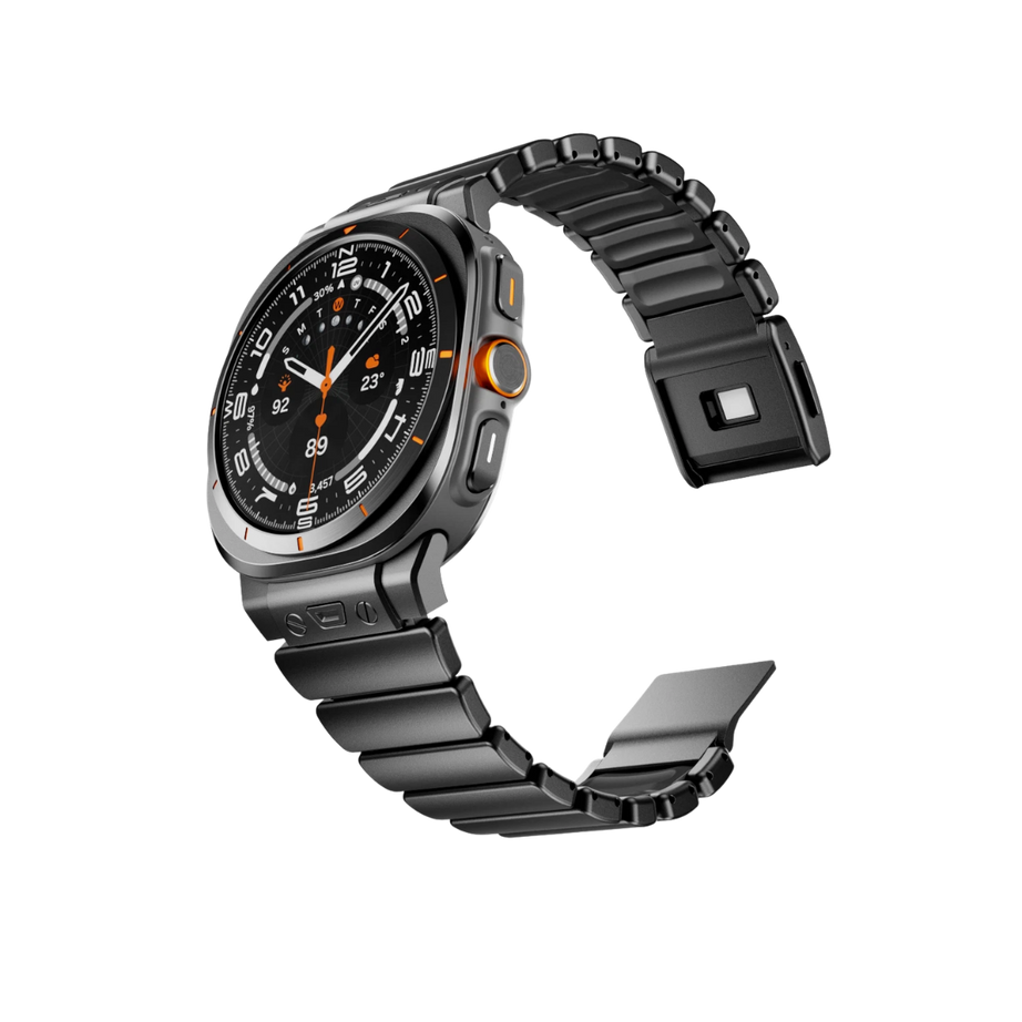 Full Black Luxury Ocean Titanium Band for Samsung Galaxy Watch Ultra 47mm