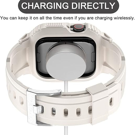 White Sporty TPU Case Band By Shopyholy Compatible For iWatch