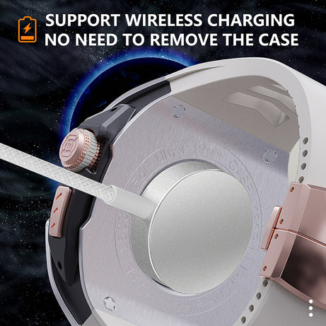 49MM Silver Star Rose Gold Luxury Concept Art Modification Kit For iWatch Ultra 1/2