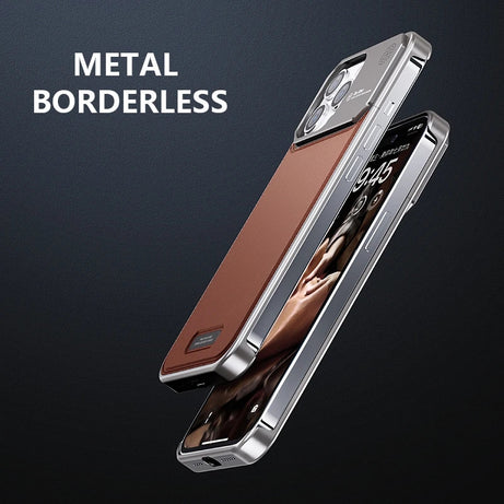 Luxury Aluminum Alloy Leather Case For iPhone