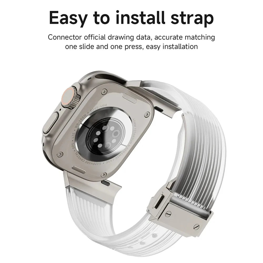 Transparent Luxury Hublot Style Band By Shopyholy Compatible For Apple Watch