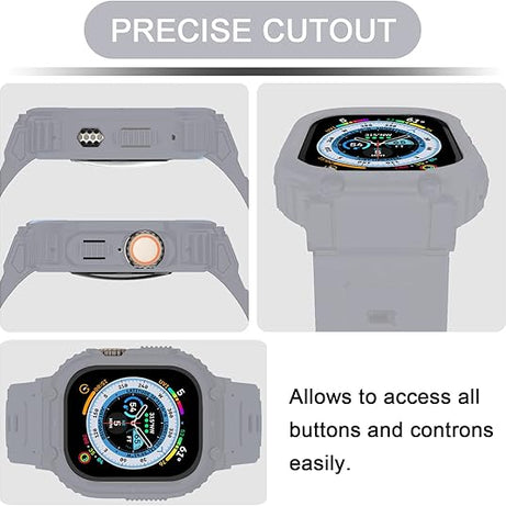 Grey Sporty TPU Case Band By Shopyholy Compatible For iWatch