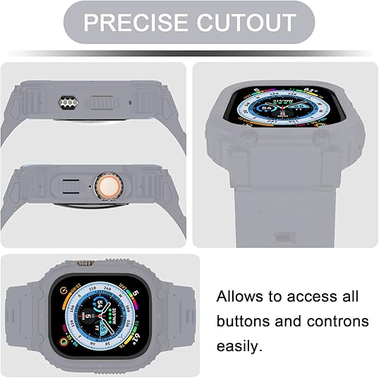 Grey Sporty TPU Case Band By Shopyholy Compatible For iWatch