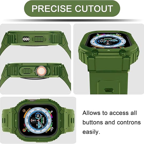 Green Sporty TPU Case Band By Shopyholy Compatible For iWatch