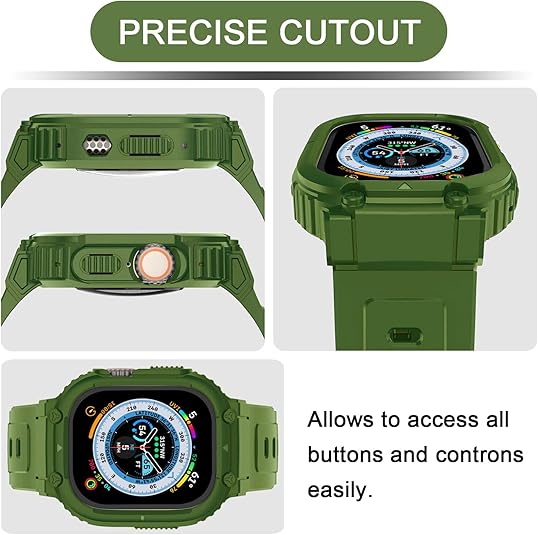 Green Sporty TPU Case Band By Shopyholy Compatible For iWatch