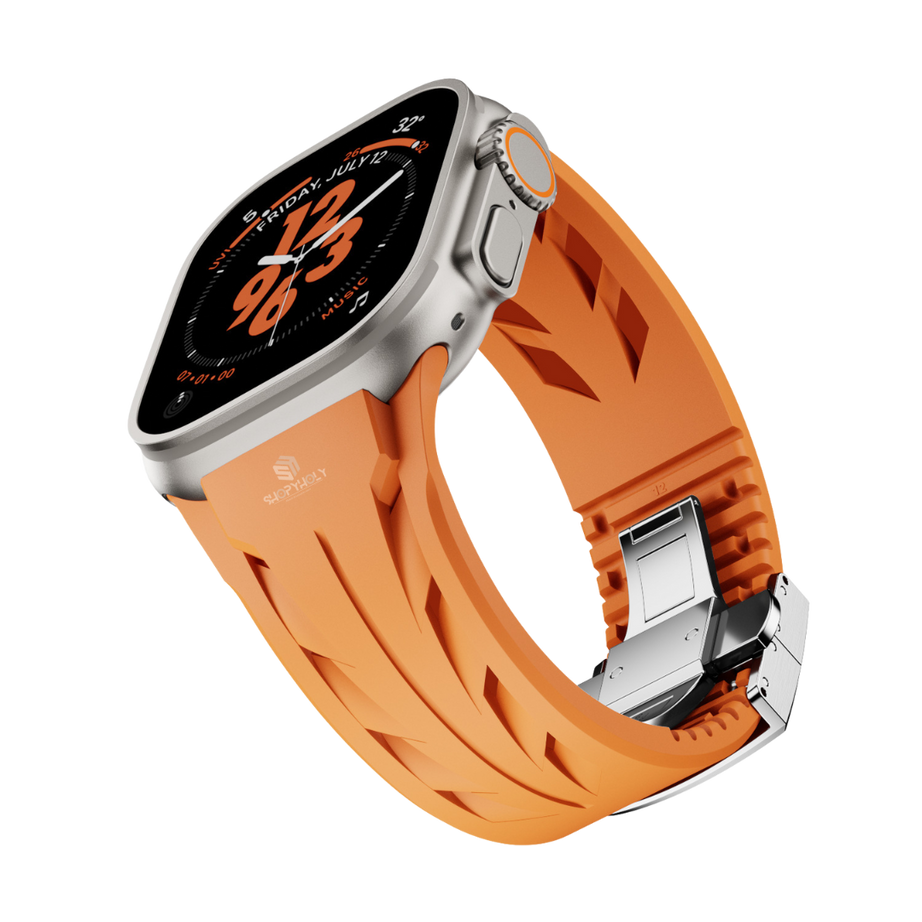 Orange Luxury Concept Silicone Straps By Shopyholy Compatible For Apple Watch