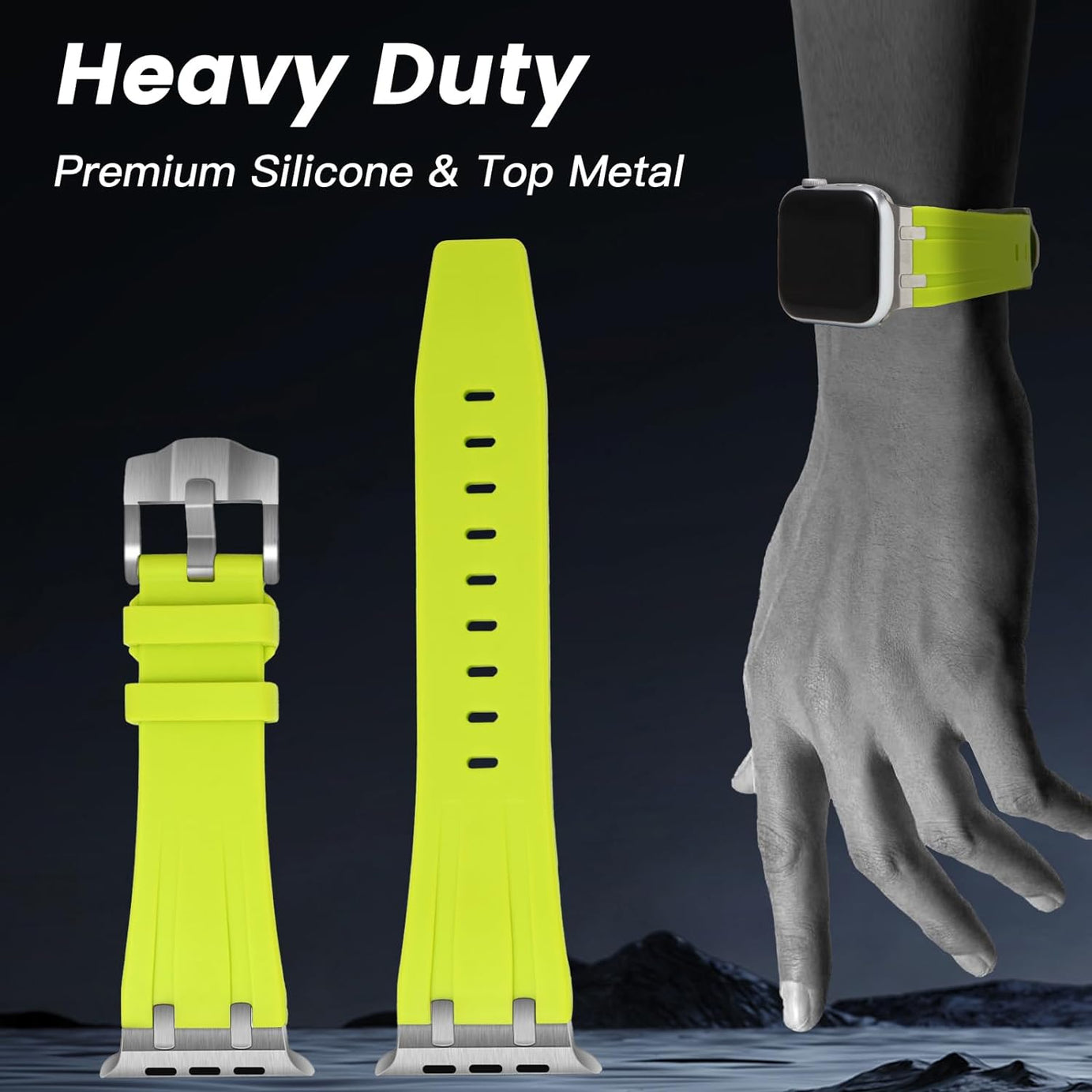 Neon Green Luxury G-Shock Edition Sports Bands By Shopyholy Comaptible For iWatch