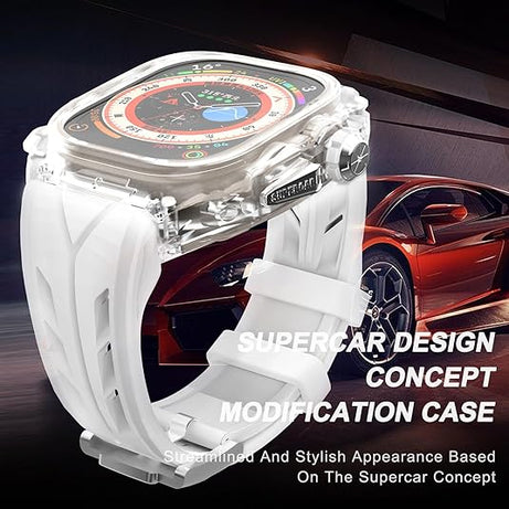 49MM Transparent Luxury Translucent Racing Case By Shopyholy Compatible For Apple Watch Ultra 1/2