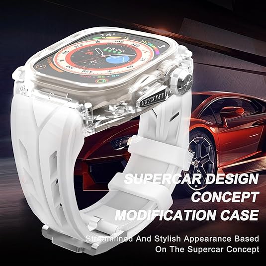 49MM Transparent Luxury Translucent Racing Case By Shopyholy Compatible For Apple Watch Ultra 1/2
