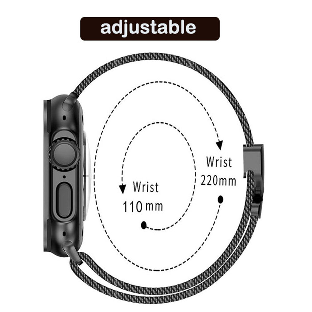 Black Luxury Titanium Milanese Loop By Shopyholy Compatible For Apple Watch