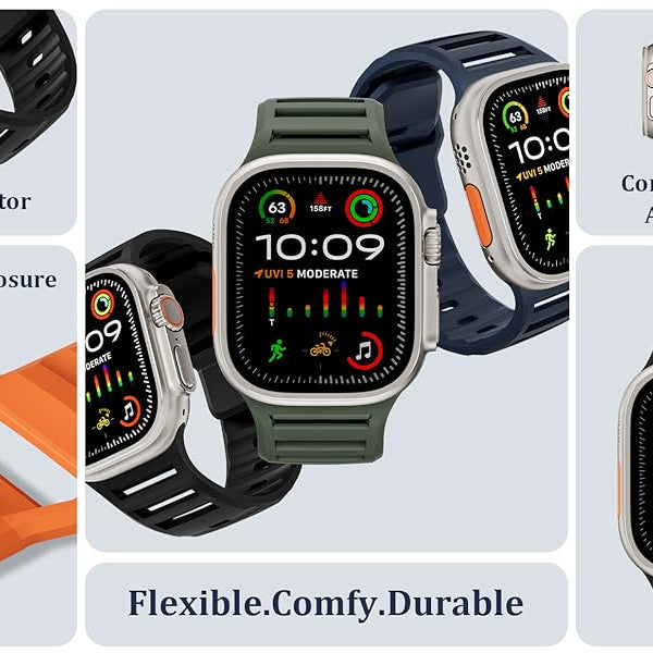 Premium Ultra Silicone Sports Bands By Shopyholy Compatible For Apple Watch