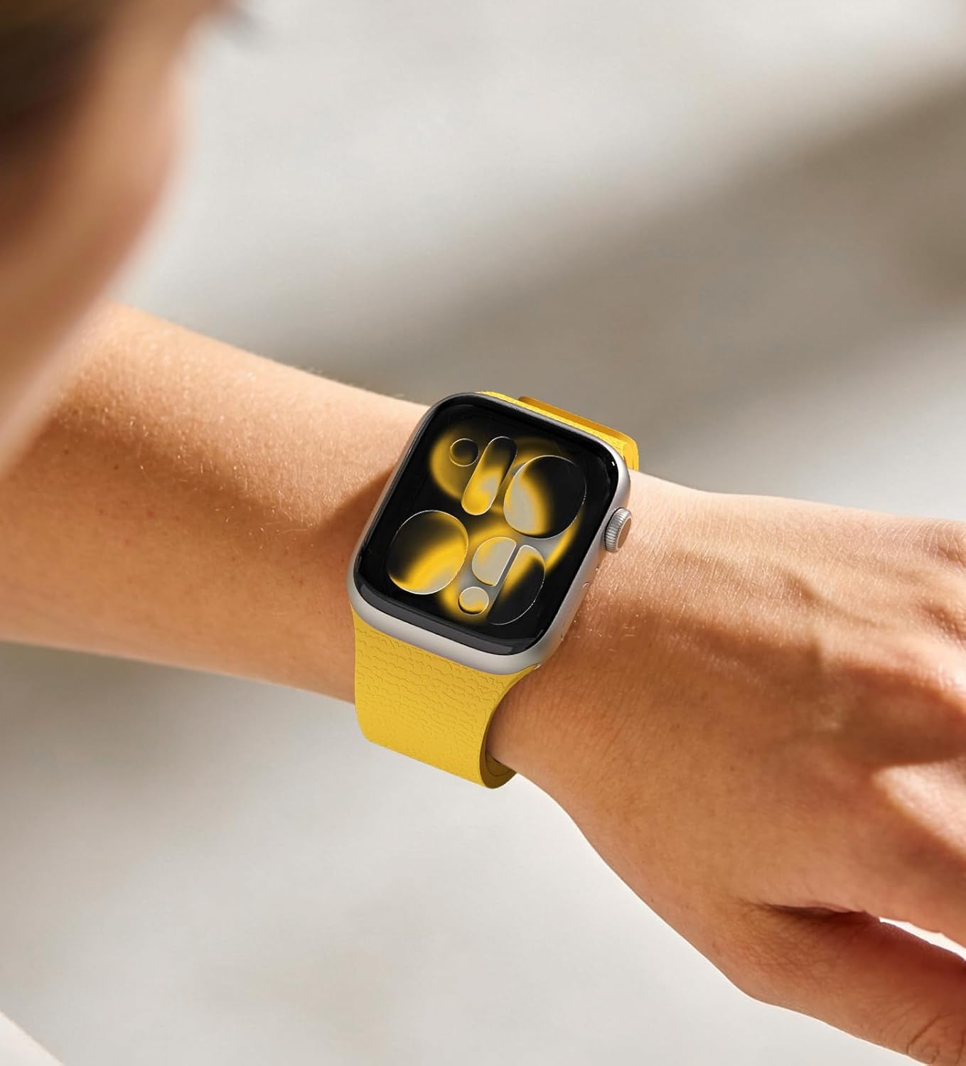Yellow Premium Skin Friendly Magnetic Loop By Shopyholy Comaptible For Apple Watch
