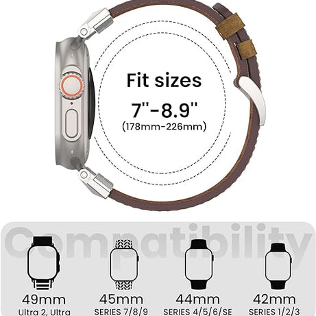 Coffee Luxury Armor Leather Bands By Shopyholy Compatible For iWatch