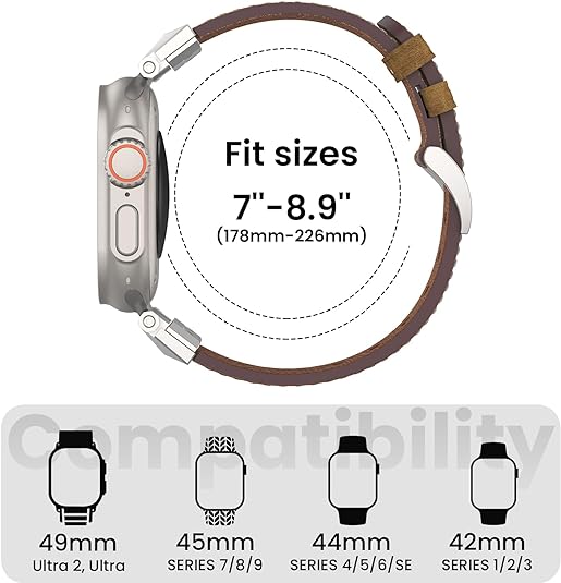 Coffee Luxury Armor Leather Bands By Shopyholy Compatible For iWatch
