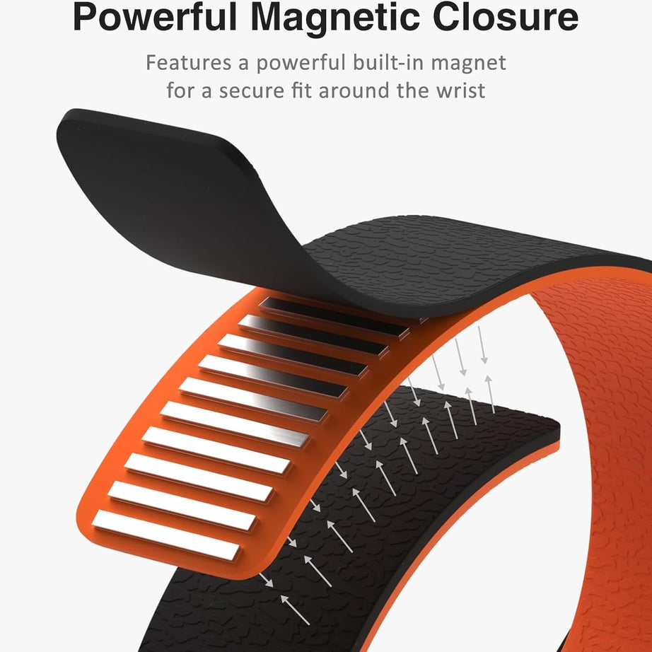Black orange Premium Skin Friendly Magnetic Loop By Shopyholy Comaptible For Apple Watch