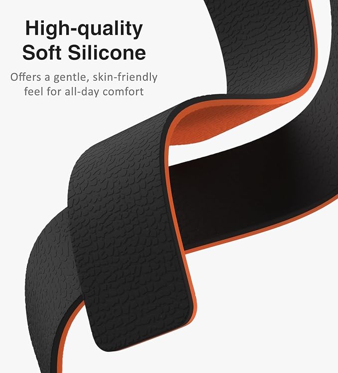 Black orange Premium Skin Friendly Magnetic Loop By Shopyholy Comaptible For Apple Watch